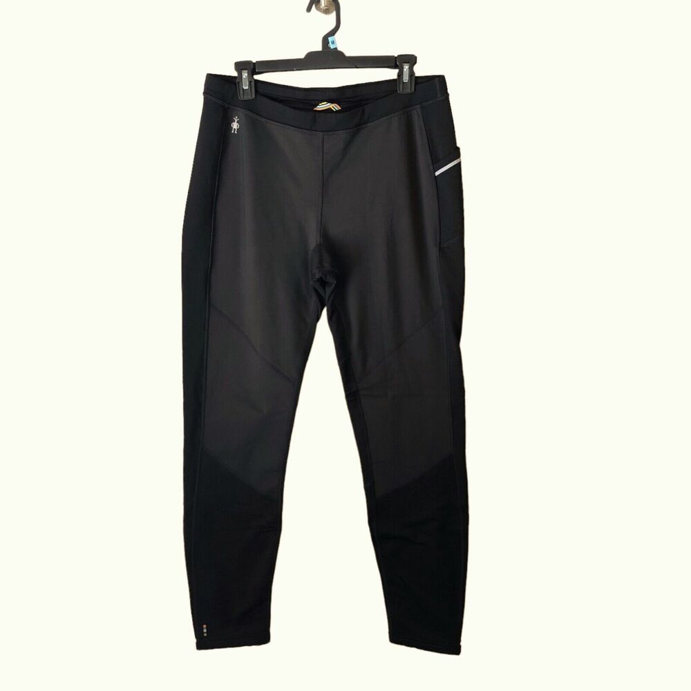 Smartwool Merino Sport Fleece Wind Tights Pants‎ Black Merino Wool Mens XL EUC